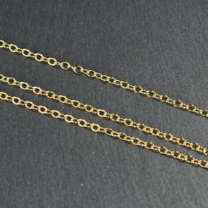11.80 EUR/meter | 0.5 meters of 2 x 2.5 mm anchor chain, brass, 24k gold-plated, 10947