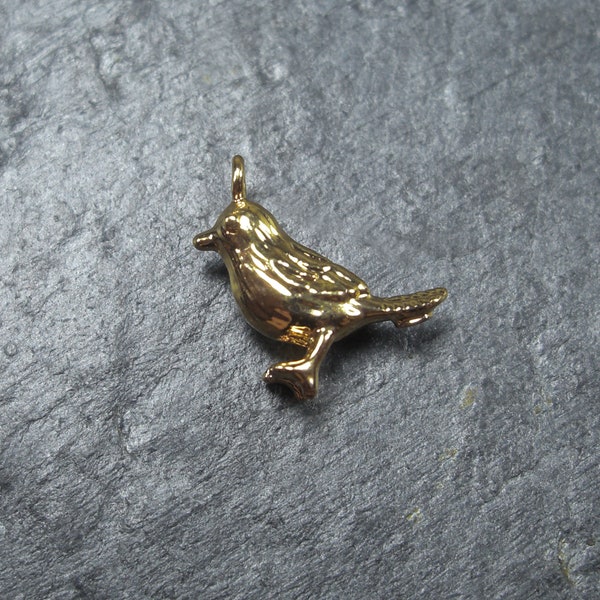 1 pendentif petit oiseau, plaqué or 24 carats, 10087