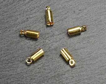 10 gold-plated end caps round, 10134