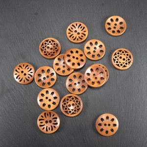 5 wooden buttons, 18 mm, wooden buttons, jacket buttons, sweater buttons, 10569