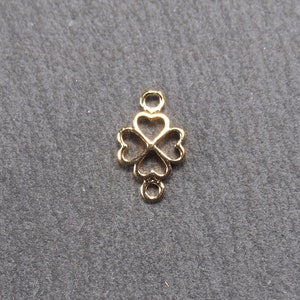 2 connectors clover, cloverleaf, brass, 24 K gold-plated, 10968