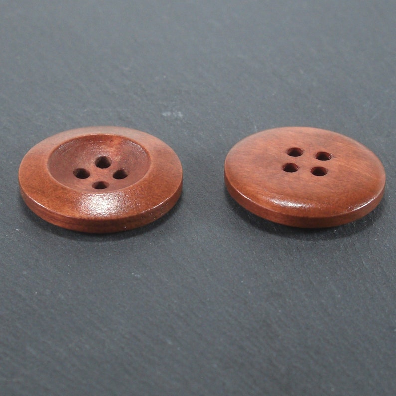 5 buttons wood, 25 mm, wooden buttons, jacket buttons, sweater, 10373 image 2