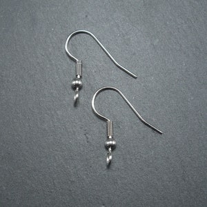 5 pairs of ear hooks, crosswise, surgical stainless steel, leverbacks, 10187