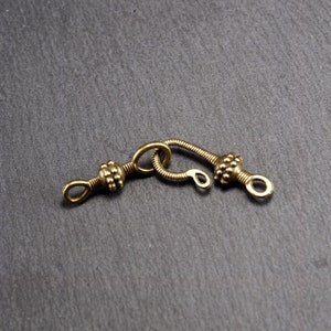 4 x hook clasp, 4 sets for bracelet, necklace, bronze, 10904