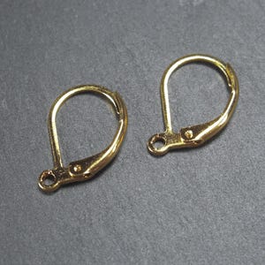 5 pairs of earwires surgical stainless steel gold-plated ear hooks jewelry accessories hypoallergenic surgical steel DIY durable, 10173