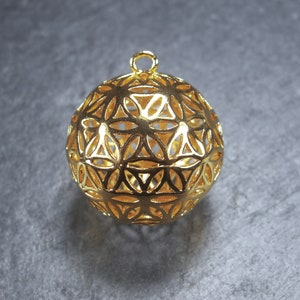1 hangerbal, flower of life, goud, 10312