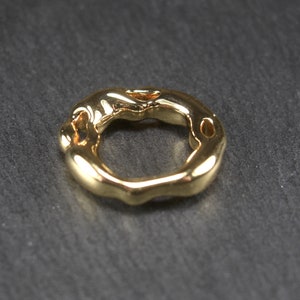 Ring pendant connector 24k gold plated, 10873 image 3