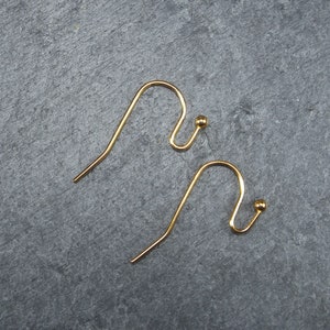 5 pairs of ear hooks, stainless steel, gold-colored, leverbacks, 10172