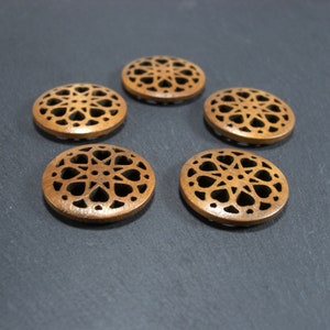5 buttons wood, 25 mm, wooden buttons, jacket buttons, sweater, 10353 image 4