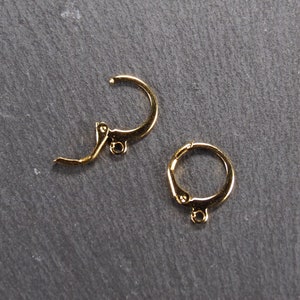 5 pairs of round earwires surgical stainless steel gold-plated ear hooks, 10835