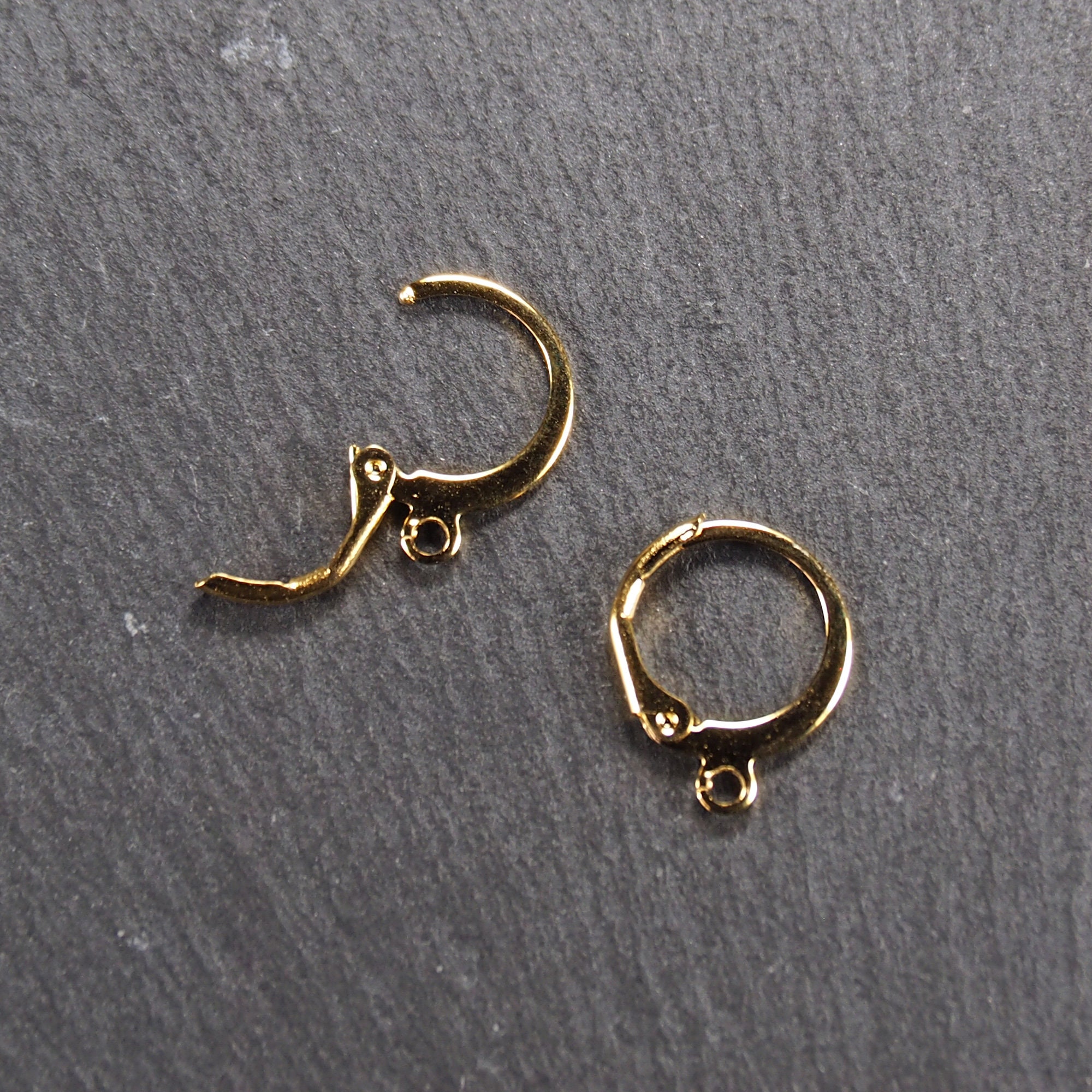 16mm 24k Shiny Gold Earrings, Leverback Earrings, Leverback Ear Hooks, Hoop  Earrings, Gold Earring Clasps, Gold Plated Findings, MBGMLS677