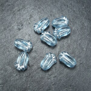 2 Bohemian glass beads, floral, 10567