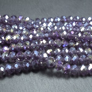 1 strand of glass beads, cut glass, indigo blue, crystal, 10496