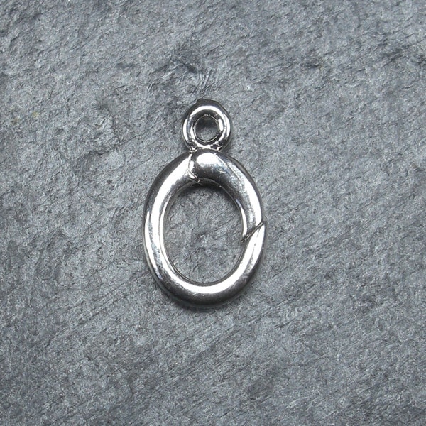 1 pendant to hang/carabiner clasp, brass, silver-plated, 10403