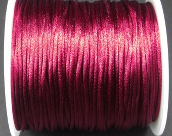 0,39 EUR/1 m | 10 metri di nastro macramè 1 mm, raso, rosso scuro, 10769