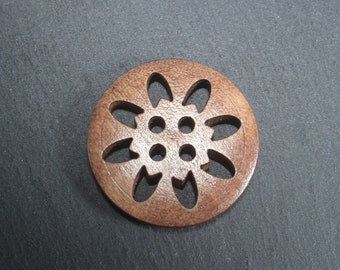 5 buttons wood, 25 mm, wooden buttons, jacket buttons, sweater, 10350