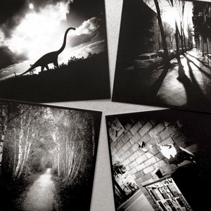 Serie fotografica "Berlino e Brandeburgo", 4 carte in un set, 12 x 12 cm, bianco e nero con effetto seppia