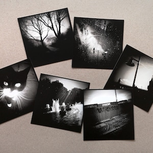 Fotografie-Serie "Auf Berliner Straßen", 6 Karten, 12 x 12 cm, schwarzweiß mit Sepia-Effekt