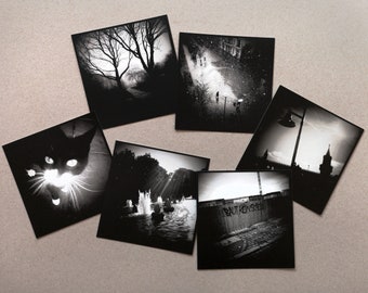 Photography series "On Berlin Streets", 6 cards, 12 x 12 cm, black and white with sepia effect