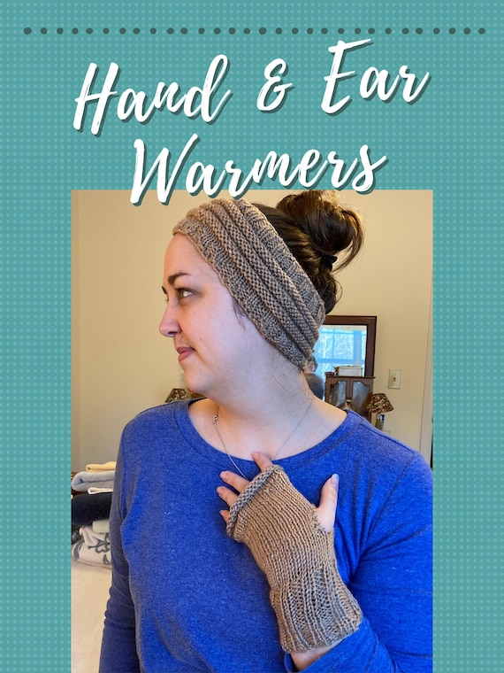 HEADBAND/FINGERLESS MITTENS SET Handmade headband gloves set crochet arm warmers women  main image 4
