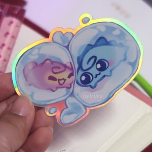 holographic glossy vinyl sticker - bubbles