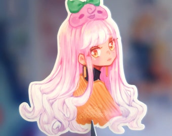 glossy vinyl sticker - portrait twirl