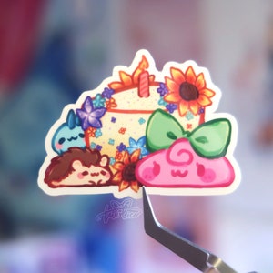 autocollant en vinyle brillant - bday cake 2021