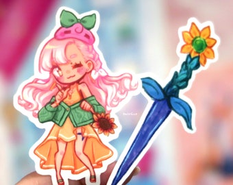 summer twirl + dagger vinyl sticker — 012, 013