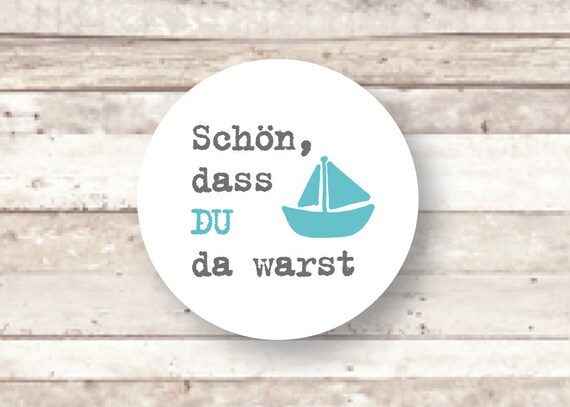 Schön dass du da warst 24 Aufkleber 4 cm Taufe Kommunion Etsy
