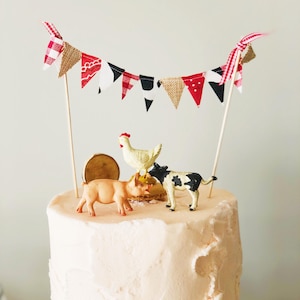 Barnyard Farm Theme Bunting Cake Topper | On the Farm | Barnyard Bash | Wester First Rodeo Birthday