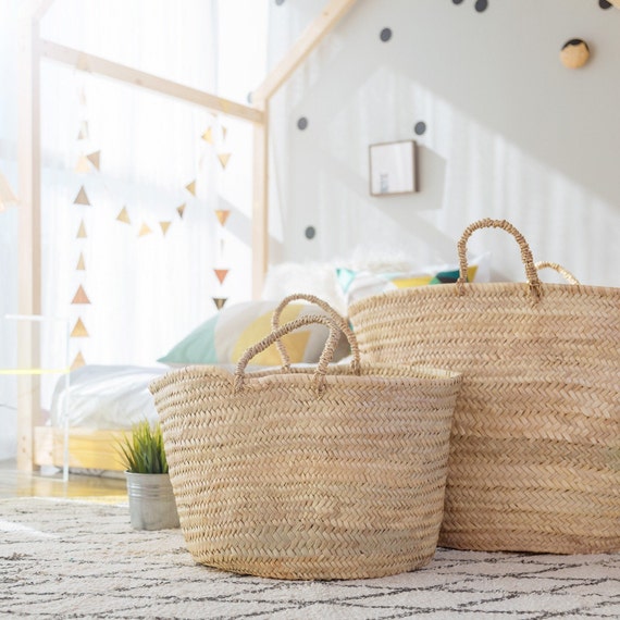 Straw Baskets With Handles Modern Home Storage Baskets Entry Way