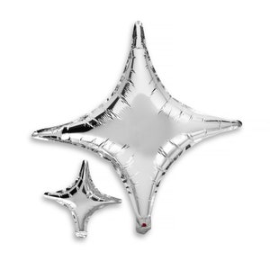 Mylar Silver Star Balloon Set. Star and Moon Balloon Party Decor. Metallic Silver Foil Outer Space Unicorn Theme Decor