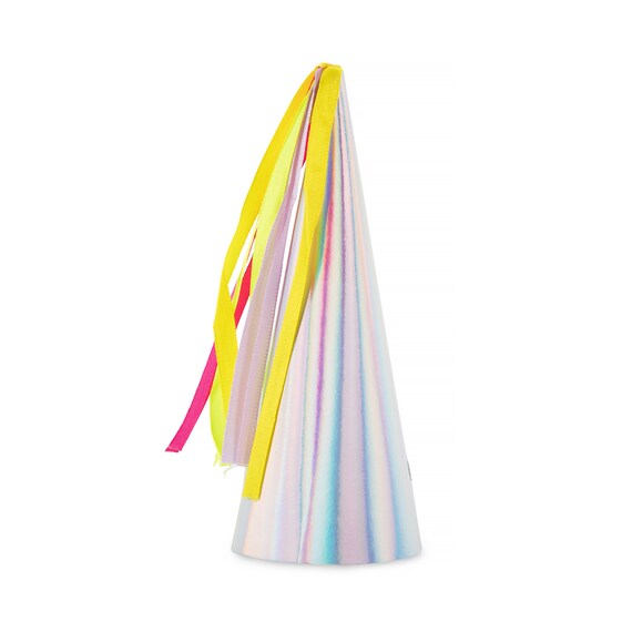8 Pastel Unicorn Horn Party Hats Birthday Party Supplies Favors Iridescent Cone