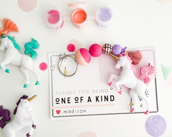 Kids Unicorn Mini Party Favor DIY Keychain Kit | Pastel Unicorn Birthday Party | Magical Unicorn Theme Party Favor
