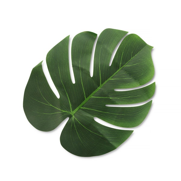 Artificial Monstera Jungle Leaves. Jungle Safari Party Decor. Tropical Dino Party Faux Monstera Leaves. Greenery Centerpiece Decor. 8 pack