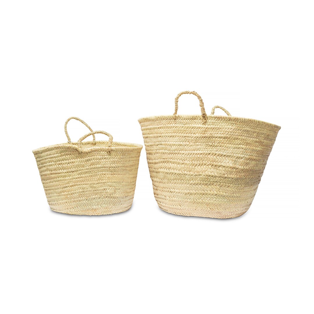 Straw Baskets With Handles Modern Home Storage Baskets Etsy