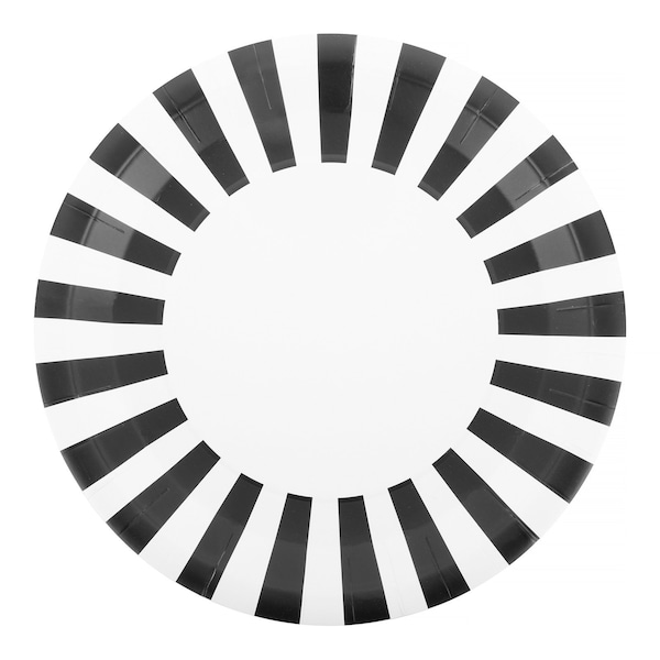 Black White Stripe Paper Plate | Modern Kids Party Decor | Birthday Tableware | Kids Party Paper Plates