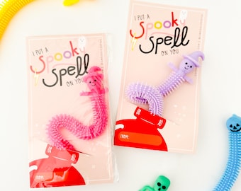 Kids Classroom Stretchy Bracelet Halloween Handout | 8 Pack | Kids Classroom Party | No Candy Halloween Treat Party Favor