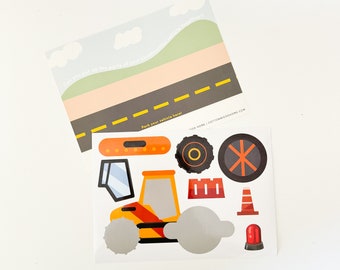 Construction Vehicle Sticker Activity | Kids Birthday Party Favors, 8 Count