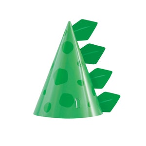 Green Dino Party Hat | Dinosaur Theme Kids Birthday Party | THREE Rex Dino Party Decor | Dino Theme Party Favor