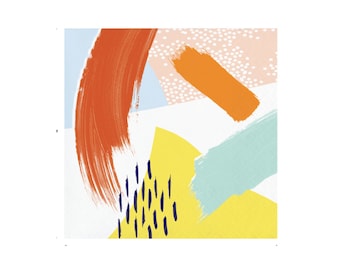 Colorful Art Strokes Paper Napkins, Summer Party Decor (24 Count)