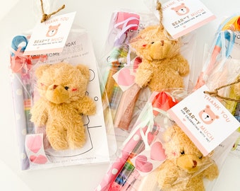 Kids Teddy Bear Party Favor Bag | Bear First Birthday Party | Camping Theme Guest Favor | Teddy Bear Handouts