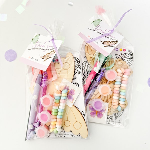 Butterfly Painting Party Favor Bag | Kids Birthday Spring Garden Birthday Party | Enchanted Garden Guest Favor | Woodland Party Favor