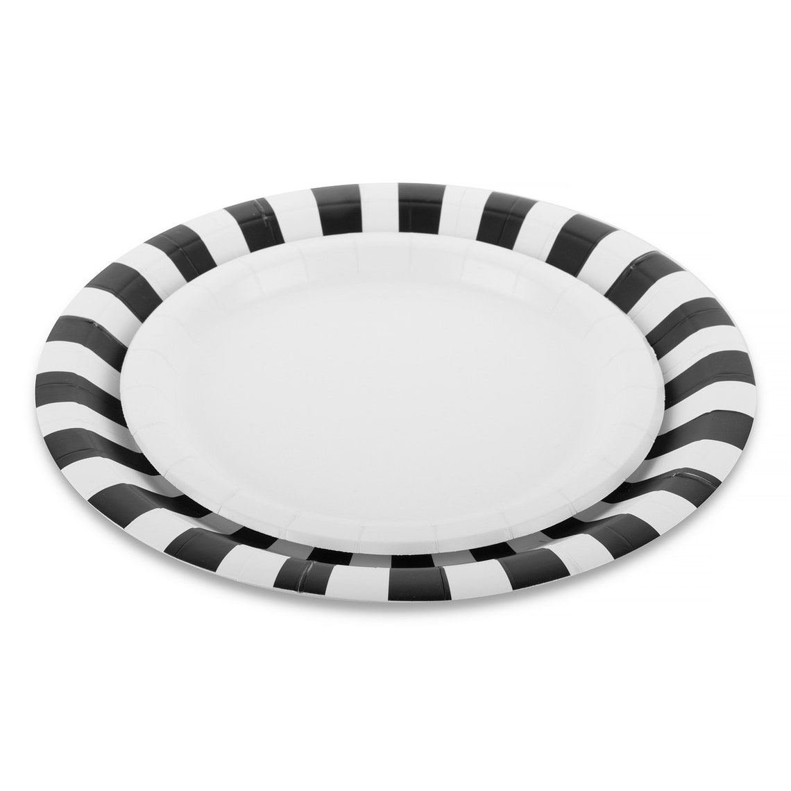 Black White Stripe Paper Plate Modern Kids Party Decor - Etsy Nederland