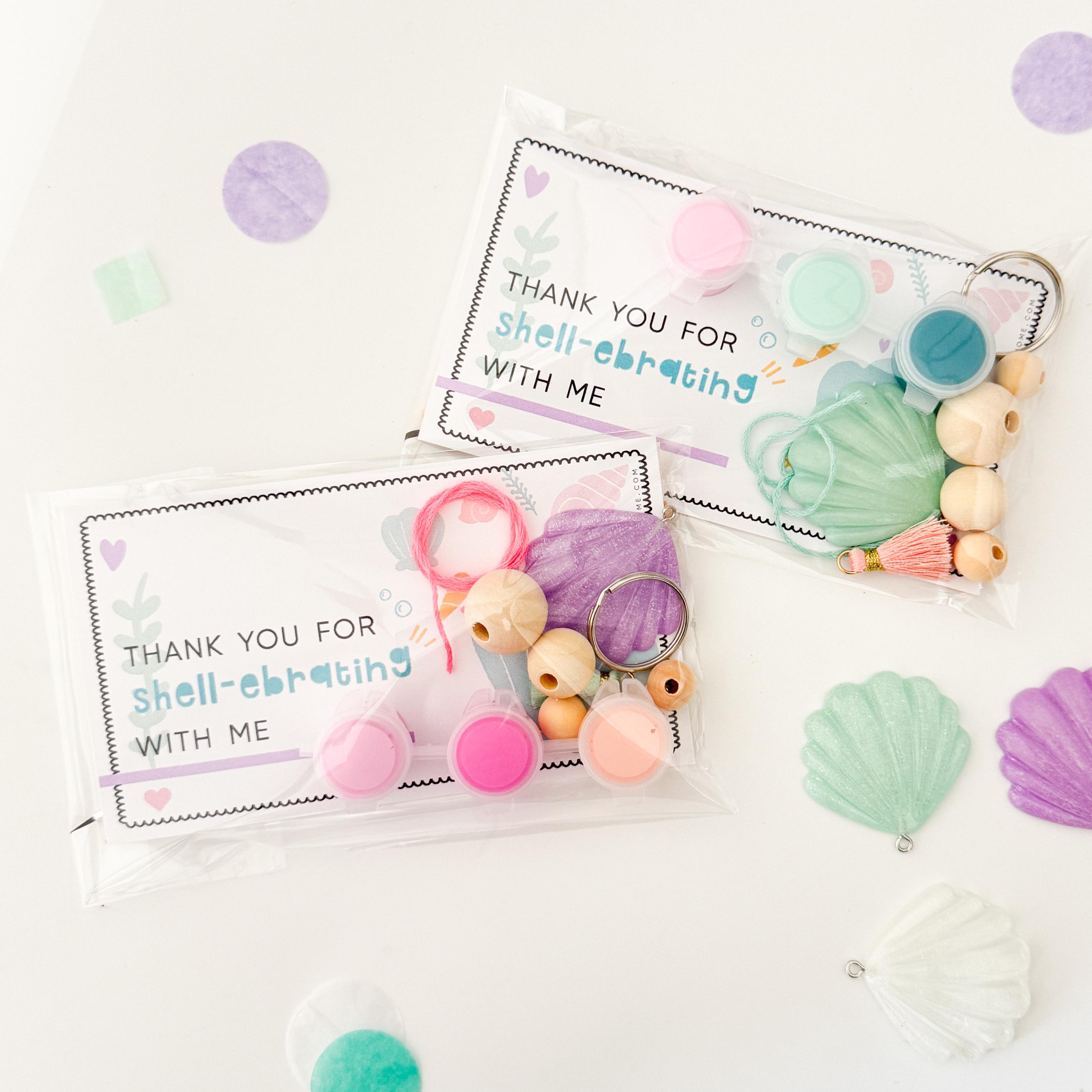 21 Mermaid Magic: Enchanting Craft Ideas for Kids 5 DIY Shell Keychain Craft Kit, Under the Sea Kids Party Favor,…