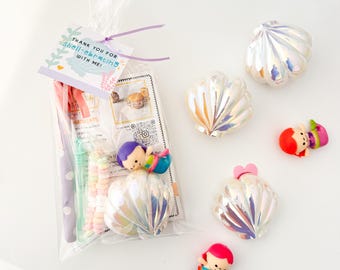 Kids Mermaid Party Favor Bag | Kids Birthday Under the Sea Birthday Party | Little Mermaid Theme Guest Favor | Mermaid guest Handouts