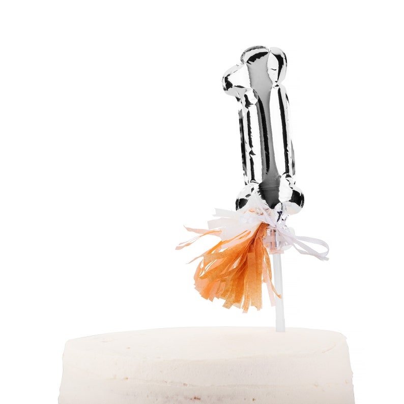 Mini Number Balloon Tassel Cake Topper With Candles Silver Etsy