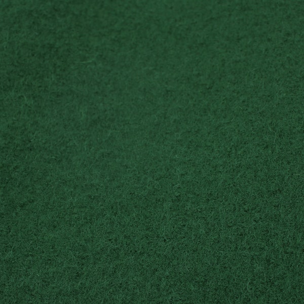 Fabric boiled wool - dark green - virgin wool - coat fabric