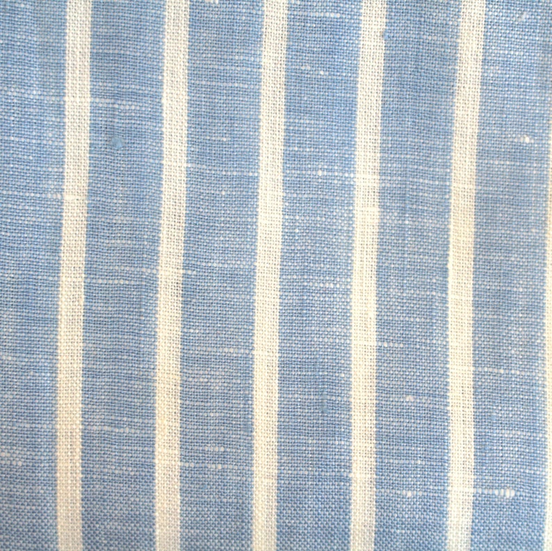 Linen Fabric Ökotex Light Blue Wide Striped 125 G/m2 Linen Etsy UK