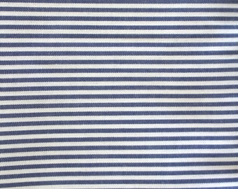 Cotton fabric ~ Ökotex navy blue fine striped stripes blue and white ~ striped poplin